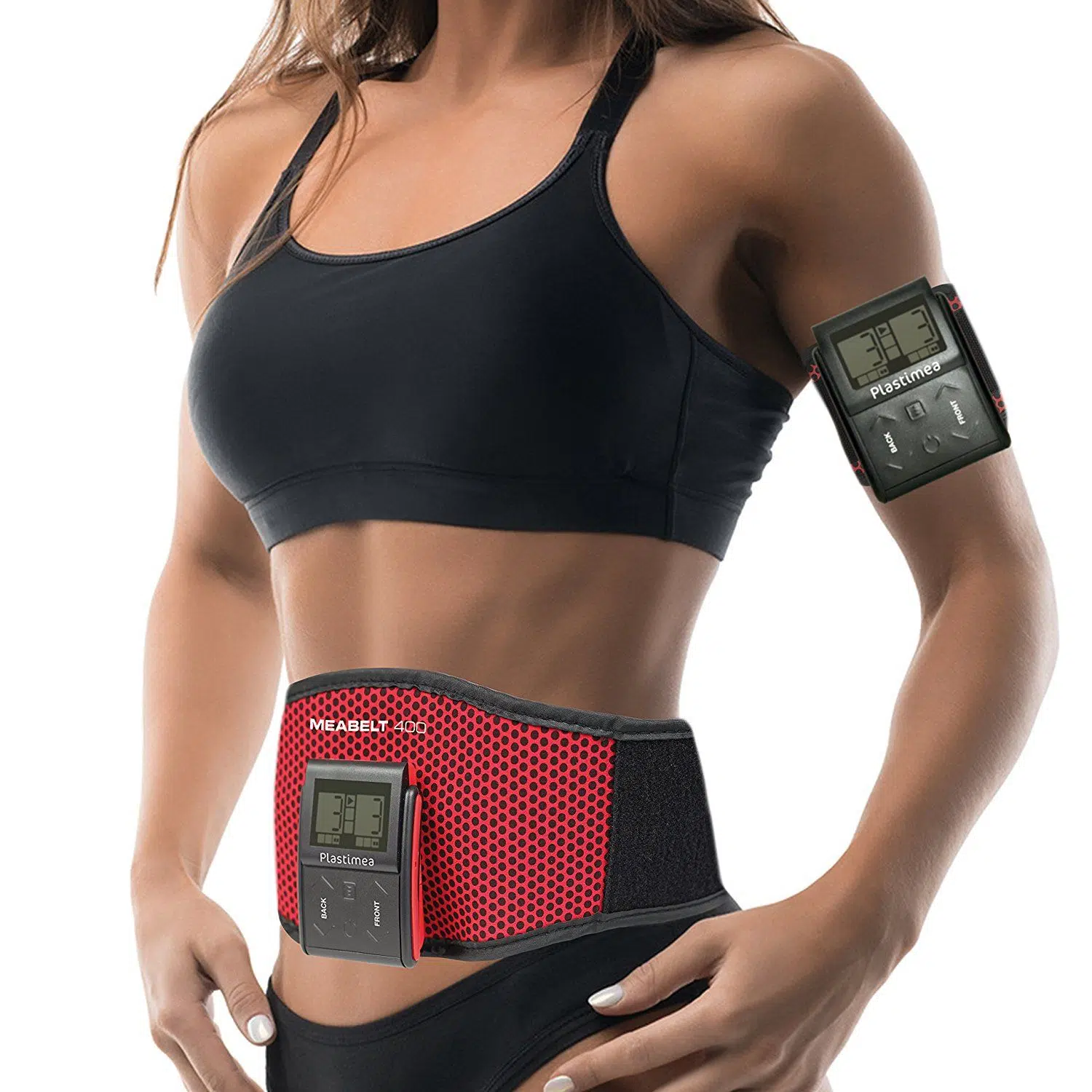 Une femme avec sa ceinture abdominale