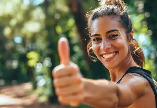 une sportive levant le pouce