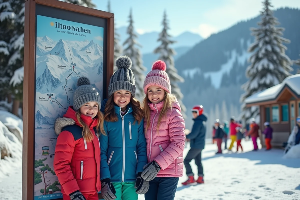Famille avec enfants au ski à Villard de Lans