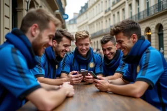 Fans de football en ville avec maillots Inter News FC